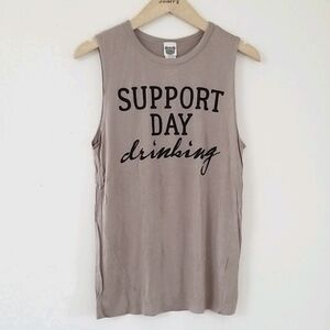 Color Bear "Support Day Drinking" Taupe T-Shirt